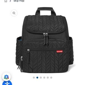 Skip Hop Black Quilted Diaper Backpack bag